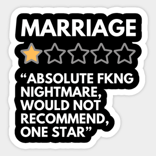 Marriage, One Star Rating Sticker